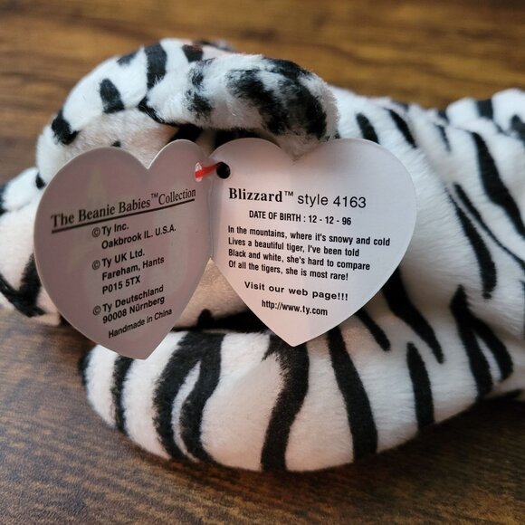 Ty Beanie Babies Blizzard Stripes Freckles Wild Cats PVC Pellets Vintage NWT - Picture 5 of 11
